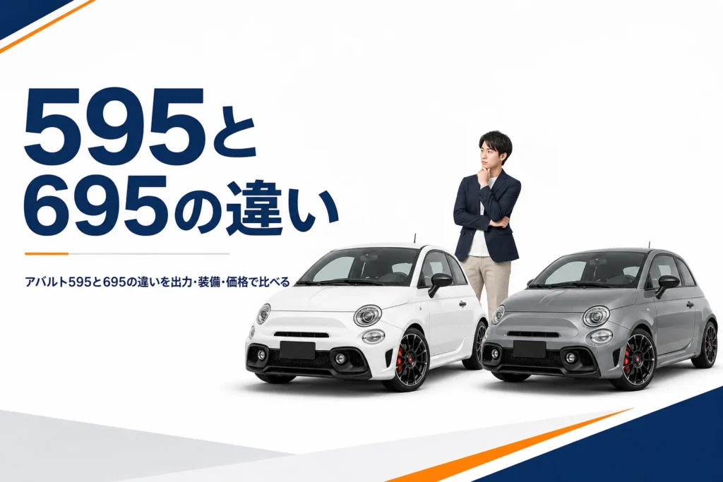 アバルト595と695を並べて比べるイメージ